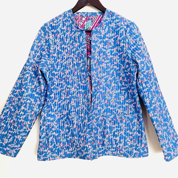 NEW Appleseed’s Reversible Floral Paisley Quilted Patchwork Jacket Petite M - Picture 7 of 13